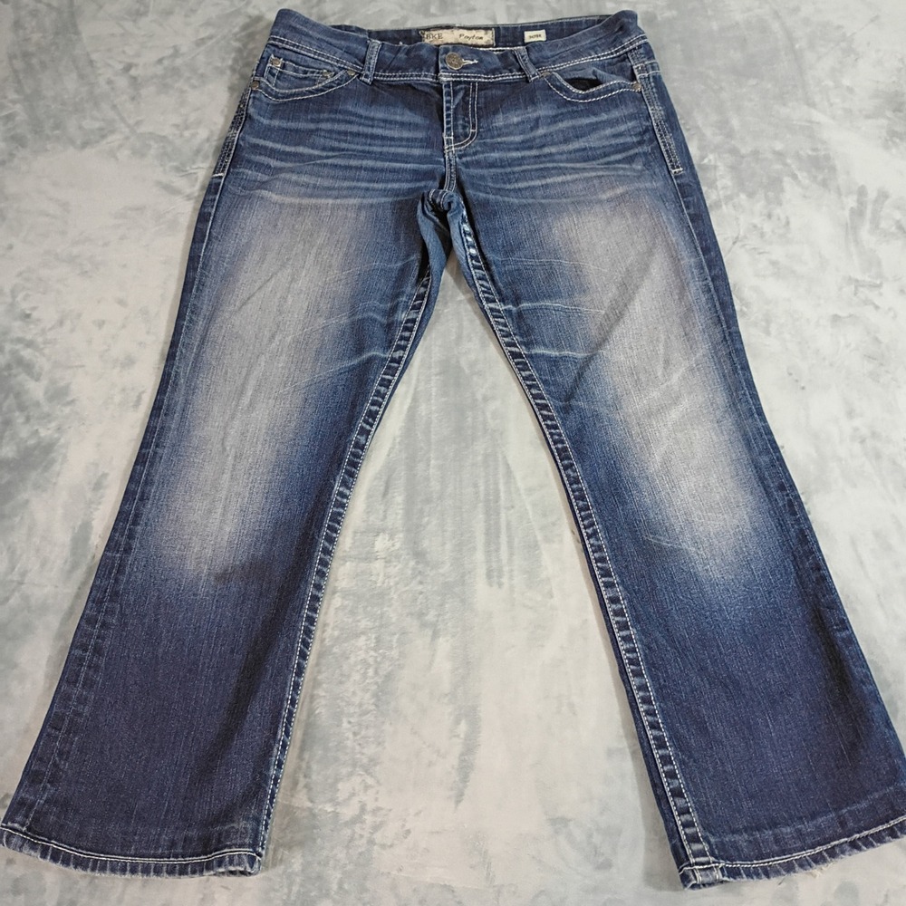 BKE Payton Bootcut Jeans Womens 30R Medium Wash Embroidered Flap Pocket Denim